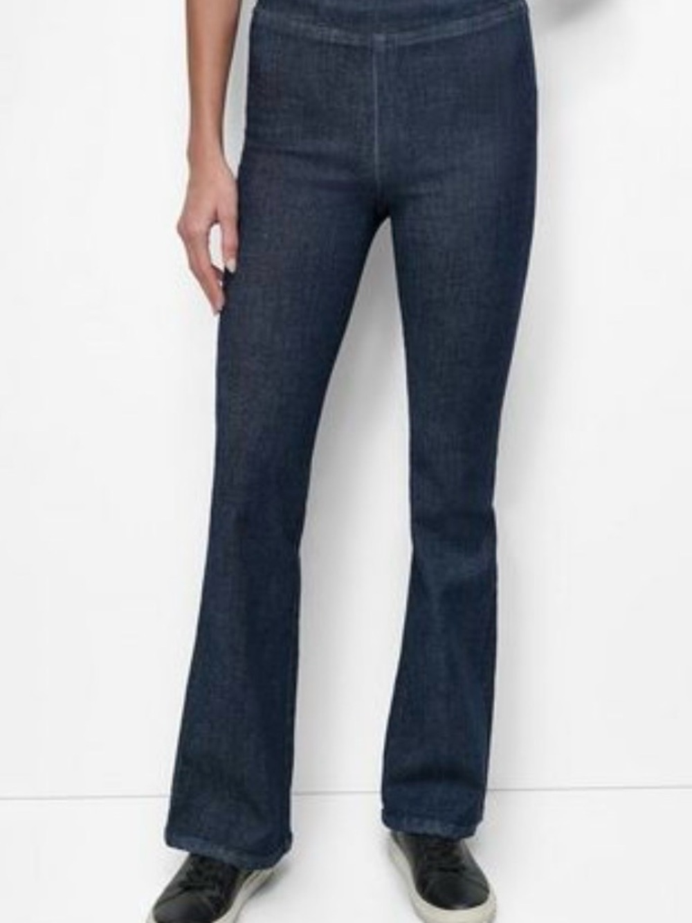 DKNY Jeans Navy Blue Denim Waistband Label Detail